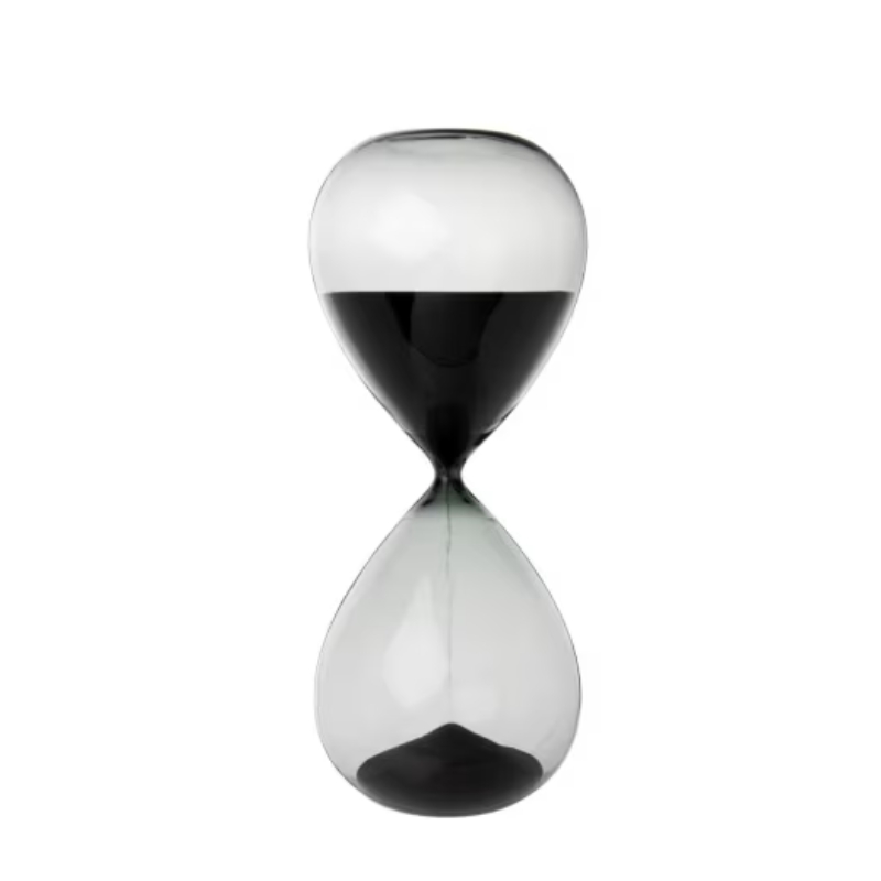 HomeDeco Factory Clessidra in Vetro con Sabbia Nera