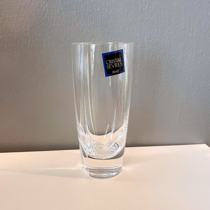 cristal de sevres bicchierino da vodka linea reflet in cristallo trasparente con adesivo della marca