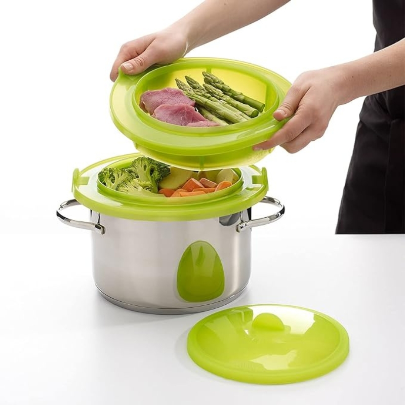Lékué Vaporiera Due Livelli in Silicone - immagine 2