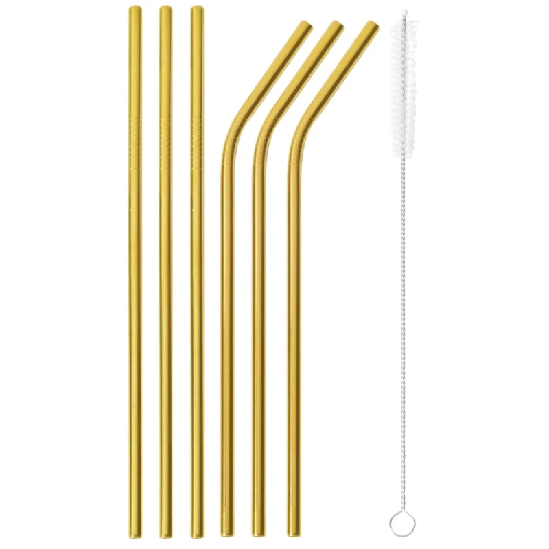 Sambonet Set 6 Cannucce con Scovolino Gold