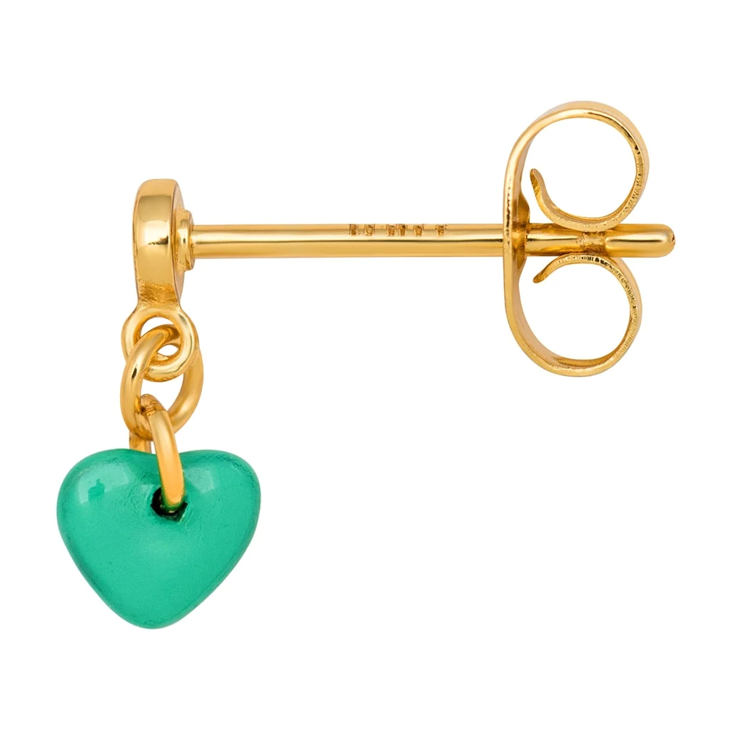 Lulu Copenhagen Orecchino Topping Short Love U Verde Chiaro Placcato Oro - immagine 5