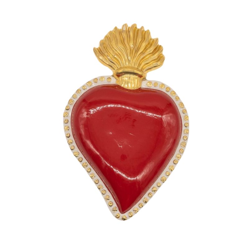 Sbordone Porcellane Cuore Sacro Rosso e Oro