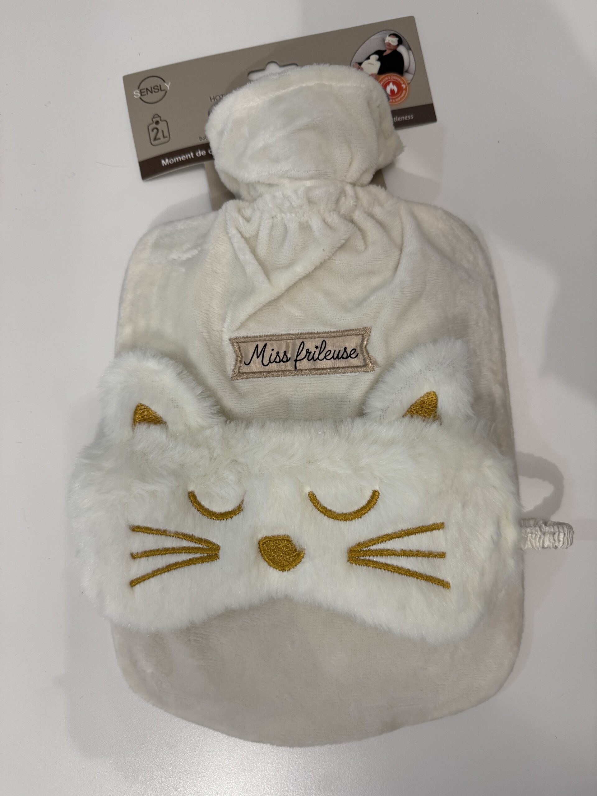 MaiUguali Borsa Acqua Calda con Maschera per il sonno