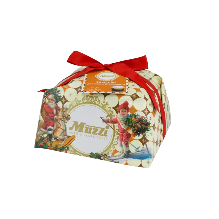 Muzzi Panettone Arancia e Cioccolato Incarto Ghirlanda