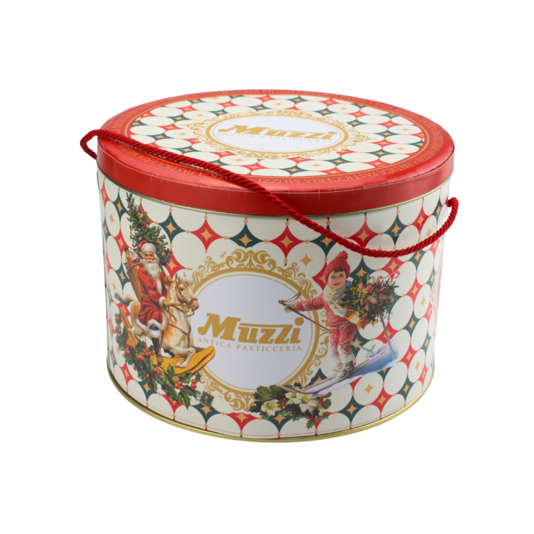 Muzzi Panettone Classico Incarto Ghirlanda in Latta