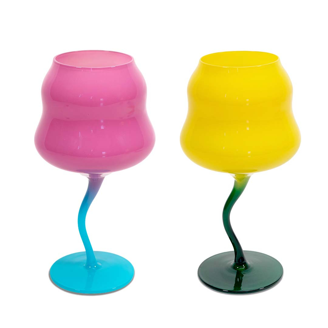 WD Set 2 Calici da Cocktail in Vetro Ondulati Samarcanda