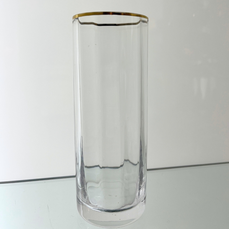 Carlo Moretti Murano Bicchiere in Vetro Soffiato con Filo Oro
