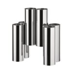 portaposate composto da 6 cilindri verticali in acciaio lucido marca Alessi design