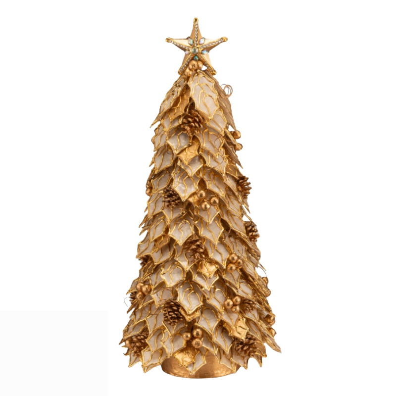 Lamart Albero di Natale Oro Foglie Preziose