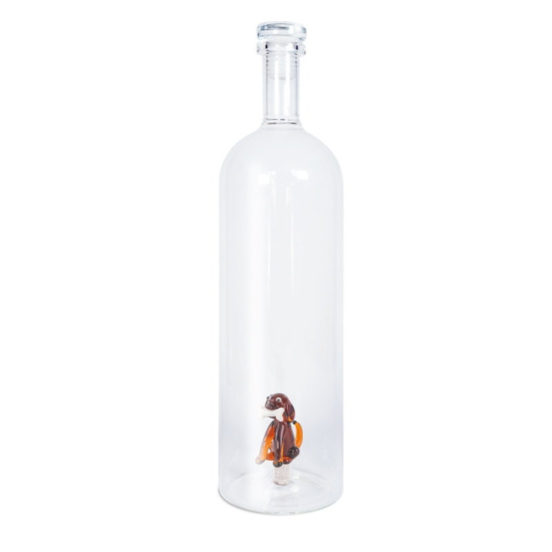 WD Lifestyle Bottiglia in Vetro Borosilicato con Cane