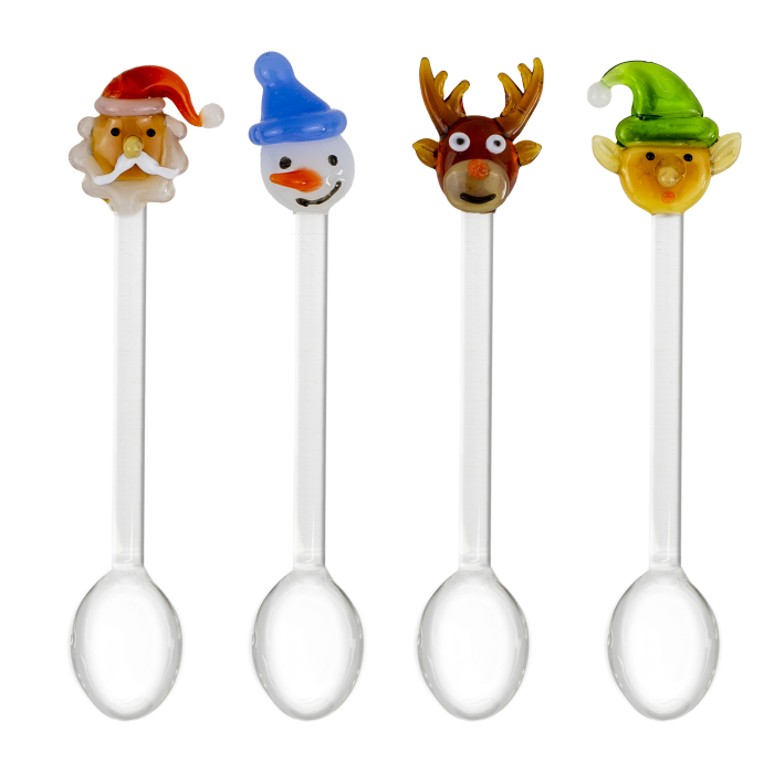 WD Set 4 Cucchiaini in Vetro Borosilicato con Soggetti Natalizi - immagine 8