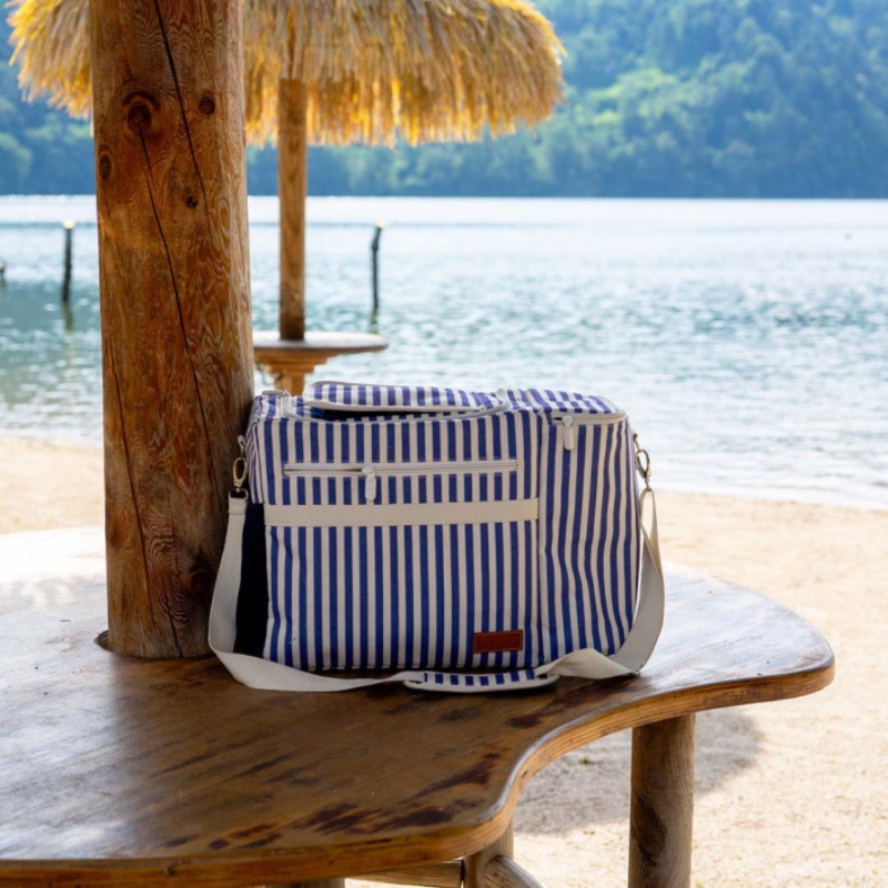 WD Lifestyle Borsa Termica a Righe con Tasca per Bottiglie - immagine 3