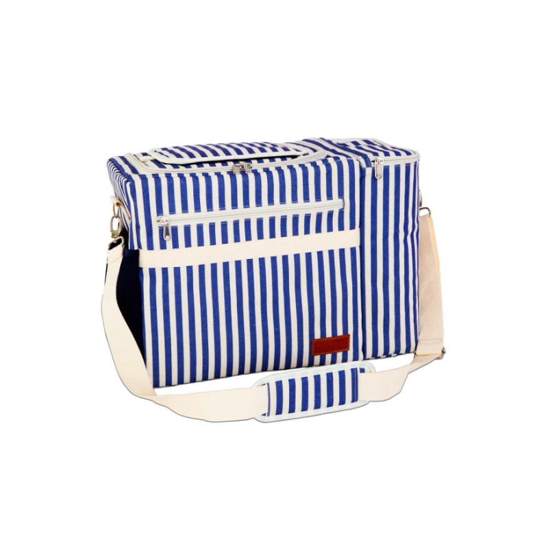WD Lifestyle Borsa Termica a Righe con Tasca per Bottiglie - immagine 4