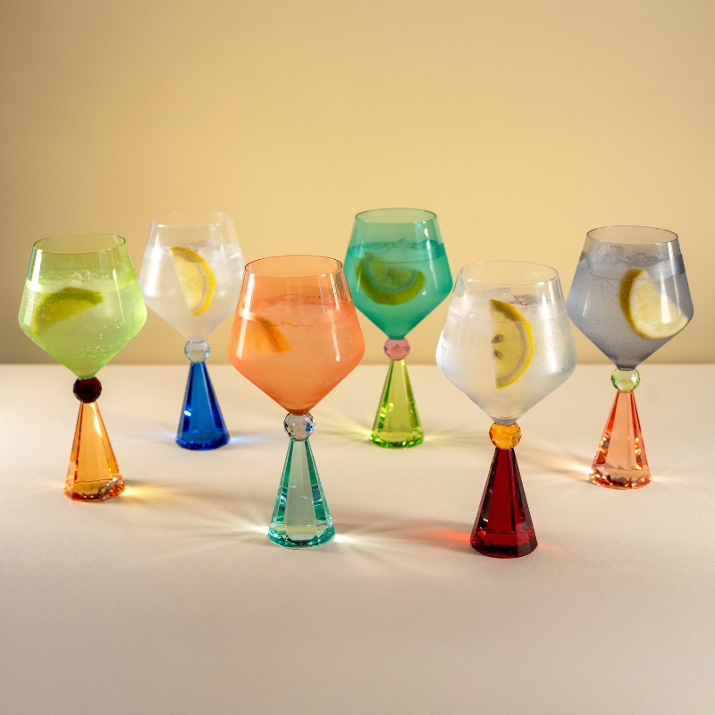 WD Lifestyle Calice per Gin Tonic in Vetro Colorato Anversa
