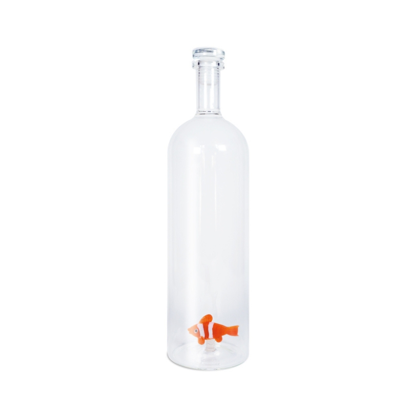 WD Lifestyle Bottiglia in Vetro Borosilicato Pesce Pagliaccio