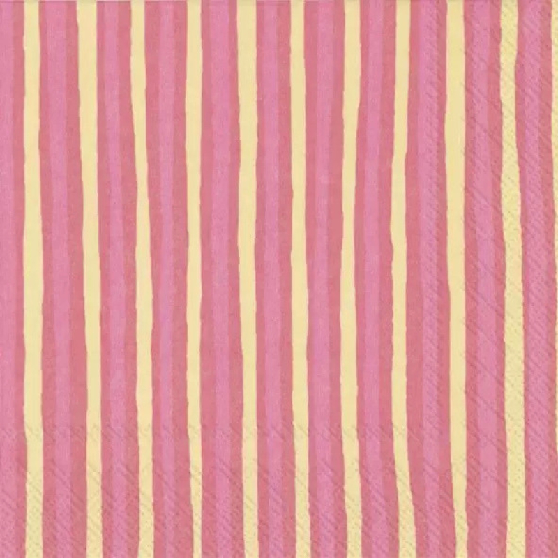 Marimekko Schonhuber Tovaglioli di Carta a Righe Piccolo Pink Cream